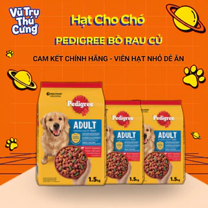 Thức ăn Hạt Pedigree cho Chó trưởng thành vị Bò 1,5Kg