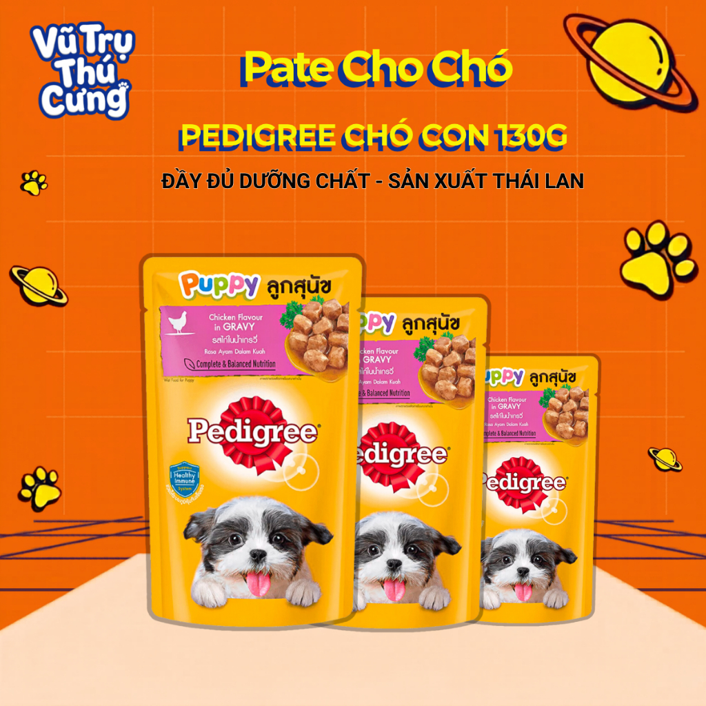 Pate Cho Chó Con Pedigree 130g, Gà nấu sốt