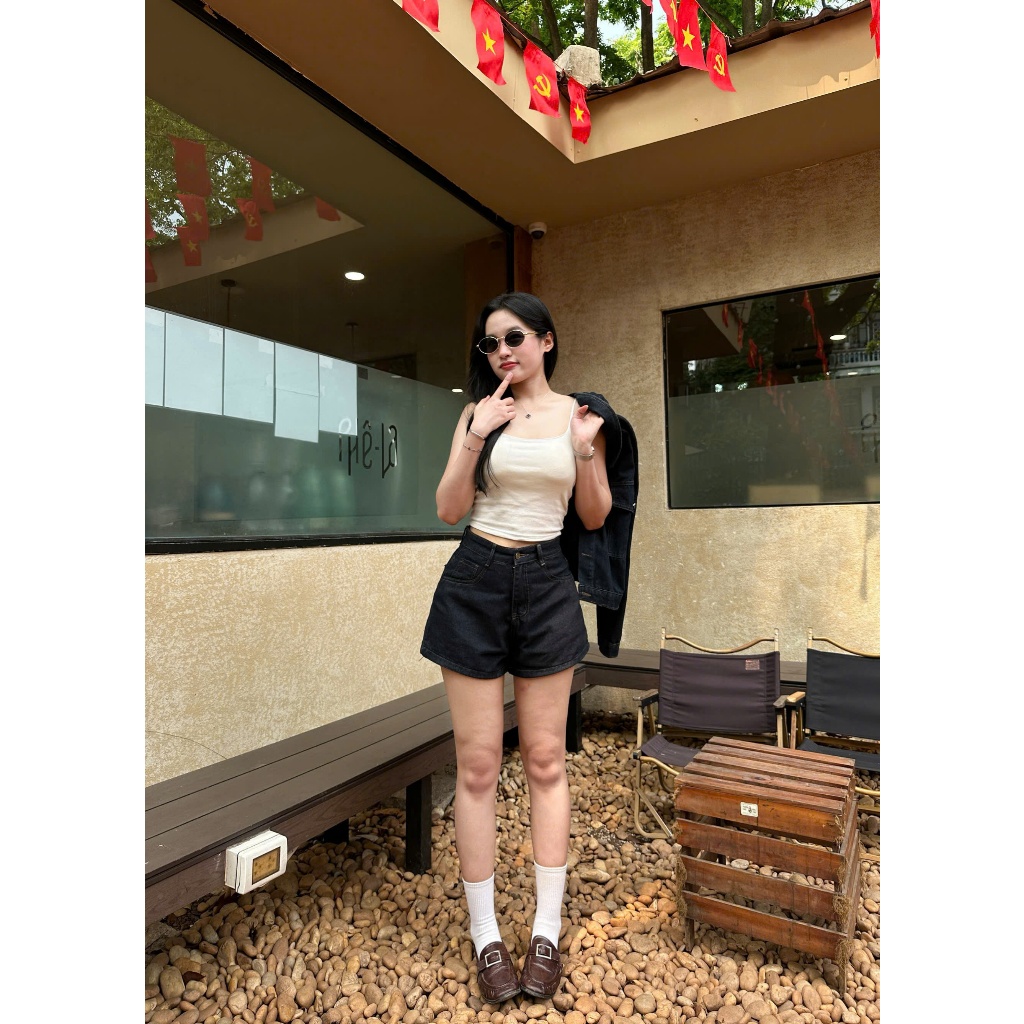 Quần Short Jean Nữ Lưng Cao Joolate Giấu Bụng Tôn Dáng Chất Jean Mềm Form Đẹp Trẻ Trung Năng Động
