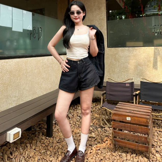 Quần Short Jean Nữ Lưng Cao Joolate Giấu Bụng Tôn Dáng Chất Jean Mềm Form Đẹp Trẻ Trung Năng Động