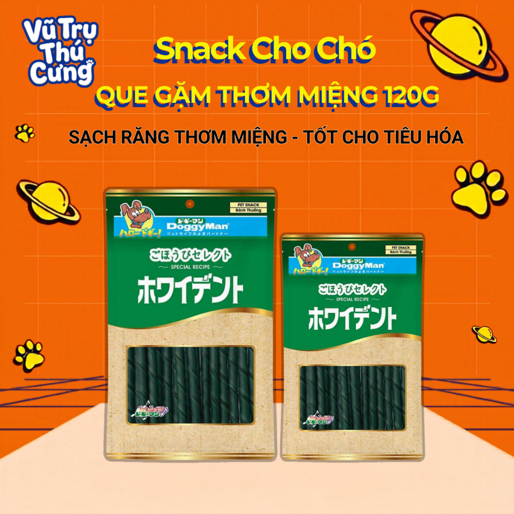 Que gặm thơm miệng cho chó DoggyMan, bánh thưởng bổ sung vitamin, làm sạch răng 120g