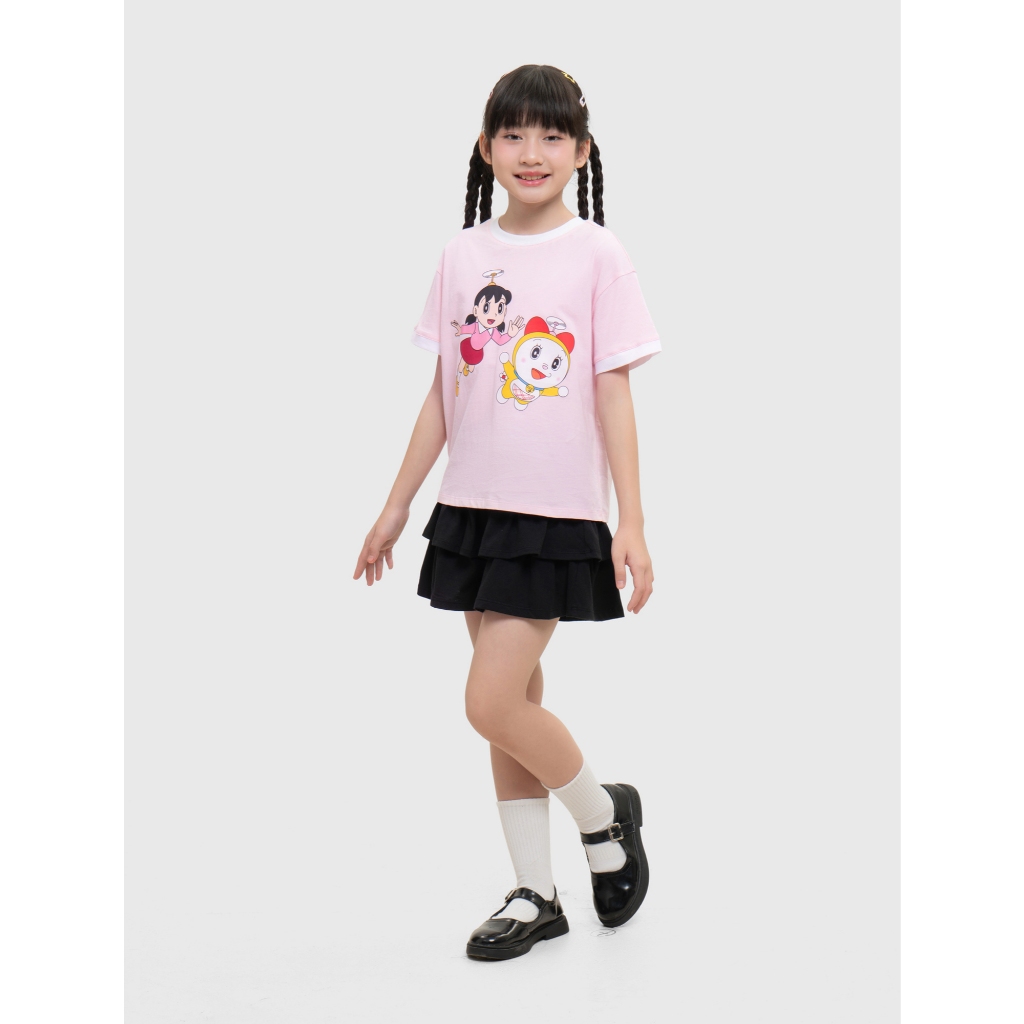 Áo phông bé gái CANIFA áo thun cộc tay in hình doraemon 100% cotton mềm mại thoáng mát 1TS26S011