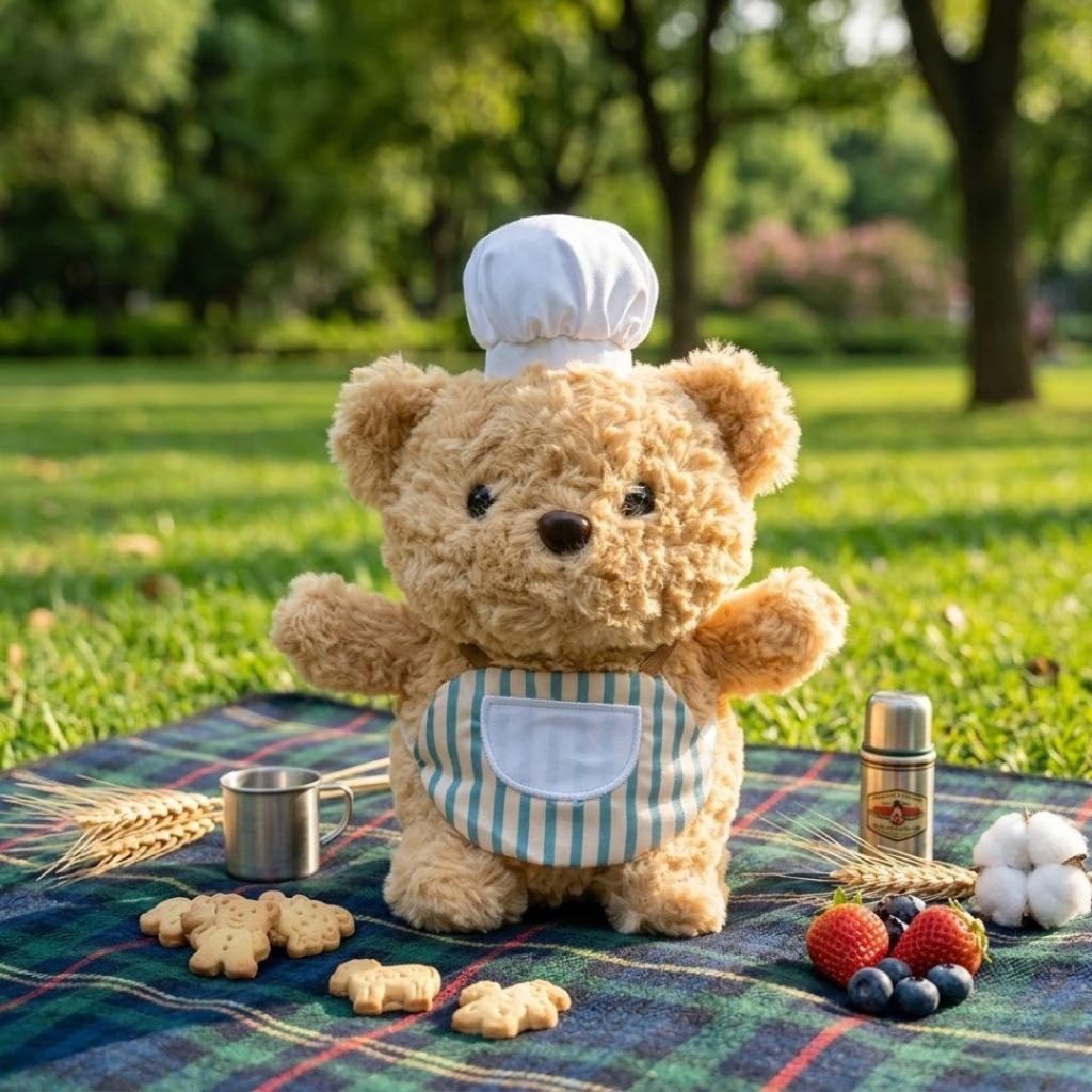 Gấu Bông Động Vật Đầu Bếp Mini Đáng Yêu, Thú Nhồi Bông Gà,Voi,Vịt,Cừu,Teddy Lông Xù Mềm Mại Quà Tặng Cho Bé