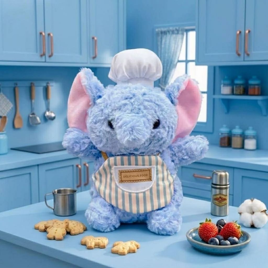 Gấu Bông Động Vật Đầu Bếp Mini Đáng Yêu, Thú Nhồi Bông Gà,Voi,Vịt,Cừu,Teddy Lông Xù Mềm Mại Quà Tặng Cho Bé