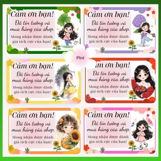 Thư cảm ơn 2 mặt nhiều mẫu - g044 dành cho shop tặng khách hàng chất C300