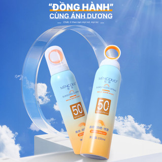 Kem chống nắng dạng bình xịt đầu phủ 360 độ SPF+ PA+++ Mingduo Sunscreen Spray VSZE lọ 150ml, dưỡng ẩm nâng tone da.