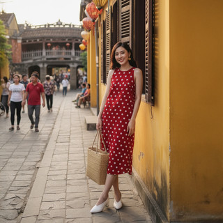 Váy nữ NgocHuyen, Váy nữ thiết kế dáng suông in họa tiết sang trọng, chất liệu Lụa mago cao cấp, không nhăn