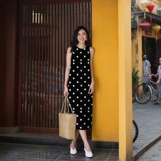Váy nữ NgocHuyen, Váy nữ thiết kế dáng suông in họa tiết sang trọng, chất liệu Lụa mago cao cấp, không nhăn