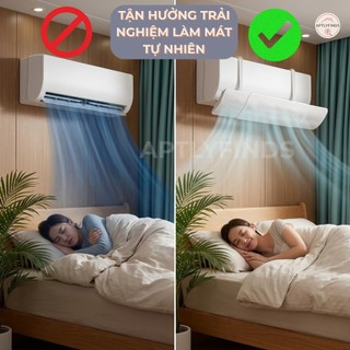 Tấm Chắn Gió Điều Hòa APTLYFINDS Nhựa ABS Cao Cấp, Điều Chỉnh Kích Thước Linh Hoạt 50-86cm