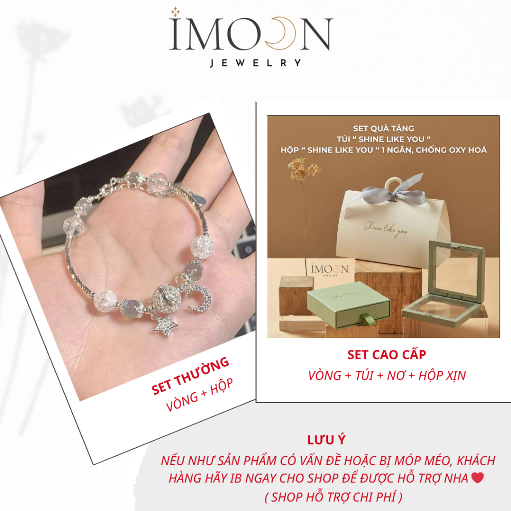 [ HỢP KIM BẠC ] Vòng tay đá năng lượng Moonstone lắc tay nữ thu hút năng lượng tự điều chỉnh size - IMOON052