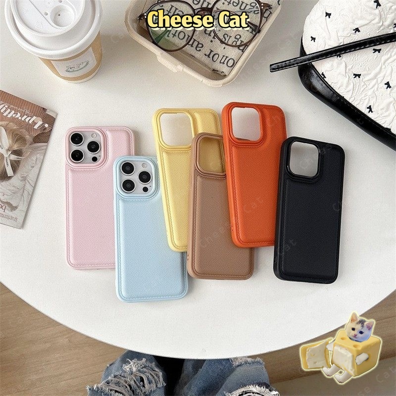Ốp điện thoại da phồng màu nâu cho iPhone 11 12 13 14 15 16 17 Pro Max XR Xs Max 7 8 Plus