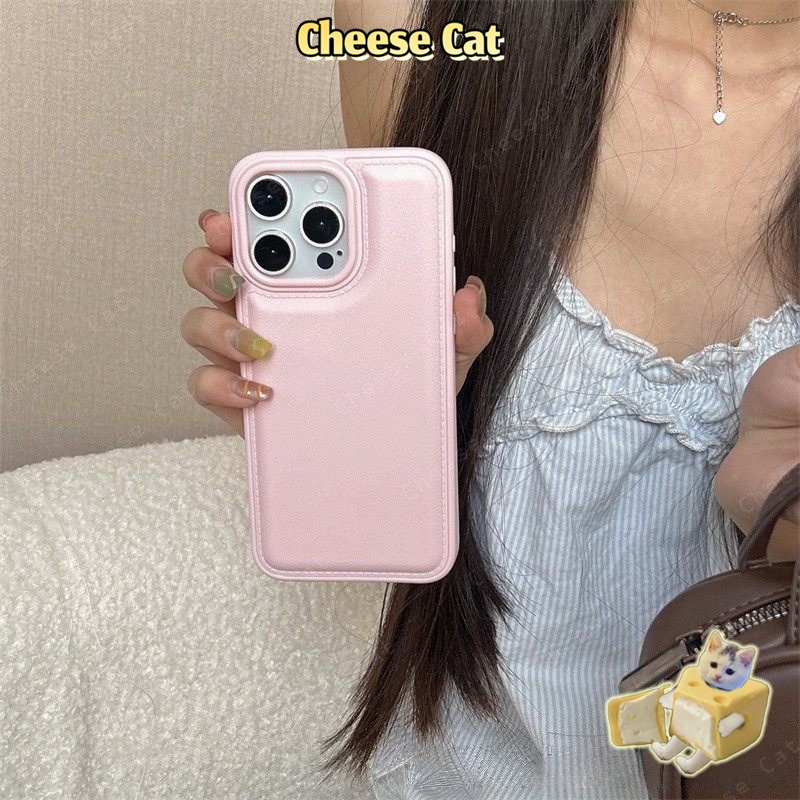 Ốp điện thoại da phồng màu nâu cho iPhone 11 12 13 14 15 16 17 Pro Max XR Xs Max 7 8 Plus