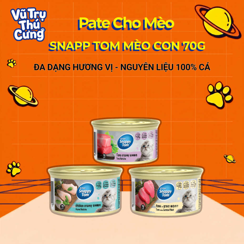 Pate Snappy Tom Cho Mèo Con Lon 70g