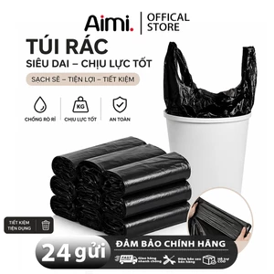 Túi rác dạng áo khoác dày màu đen, túi nhựa đựng rác cầm tay dùng trong nhà bếp
