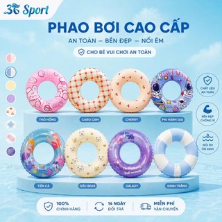 Phao bơi tròn cho bé chất liệu PVC cao cấp dày an toàn nhiều size hình dễ thương đi biển hồ bơi