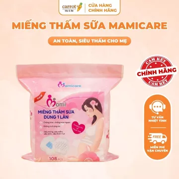 Miếng Lót Thấm sữa Mamicare 108 Miếng, Bịch 108 Miếng Thấm Sữa An Toàn, Siêu Thấm Cho Mẹ