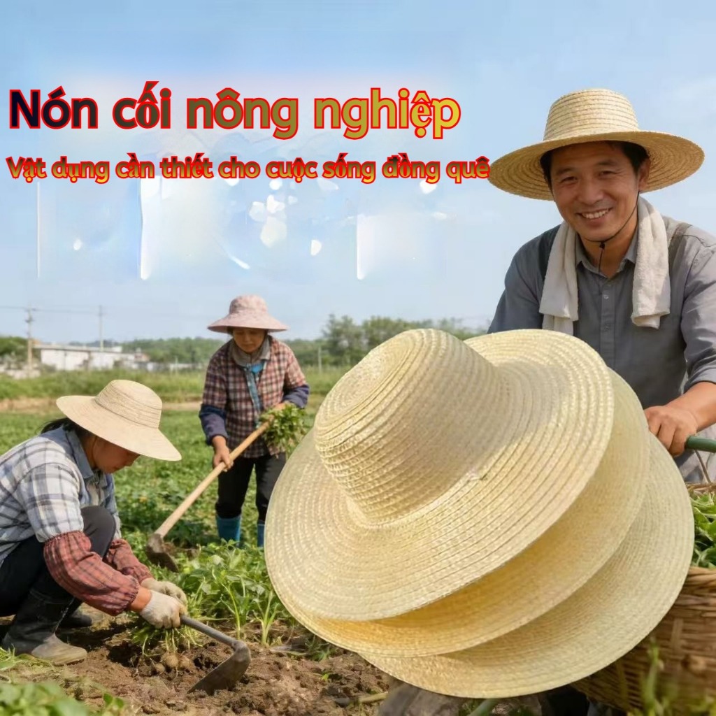 Mũ Nón Lưỡi Trai Chống Nắng Nam Rơm Vành Rộng 12cm UV Thoáng Mát Nghề Nghiệp Du Lịch