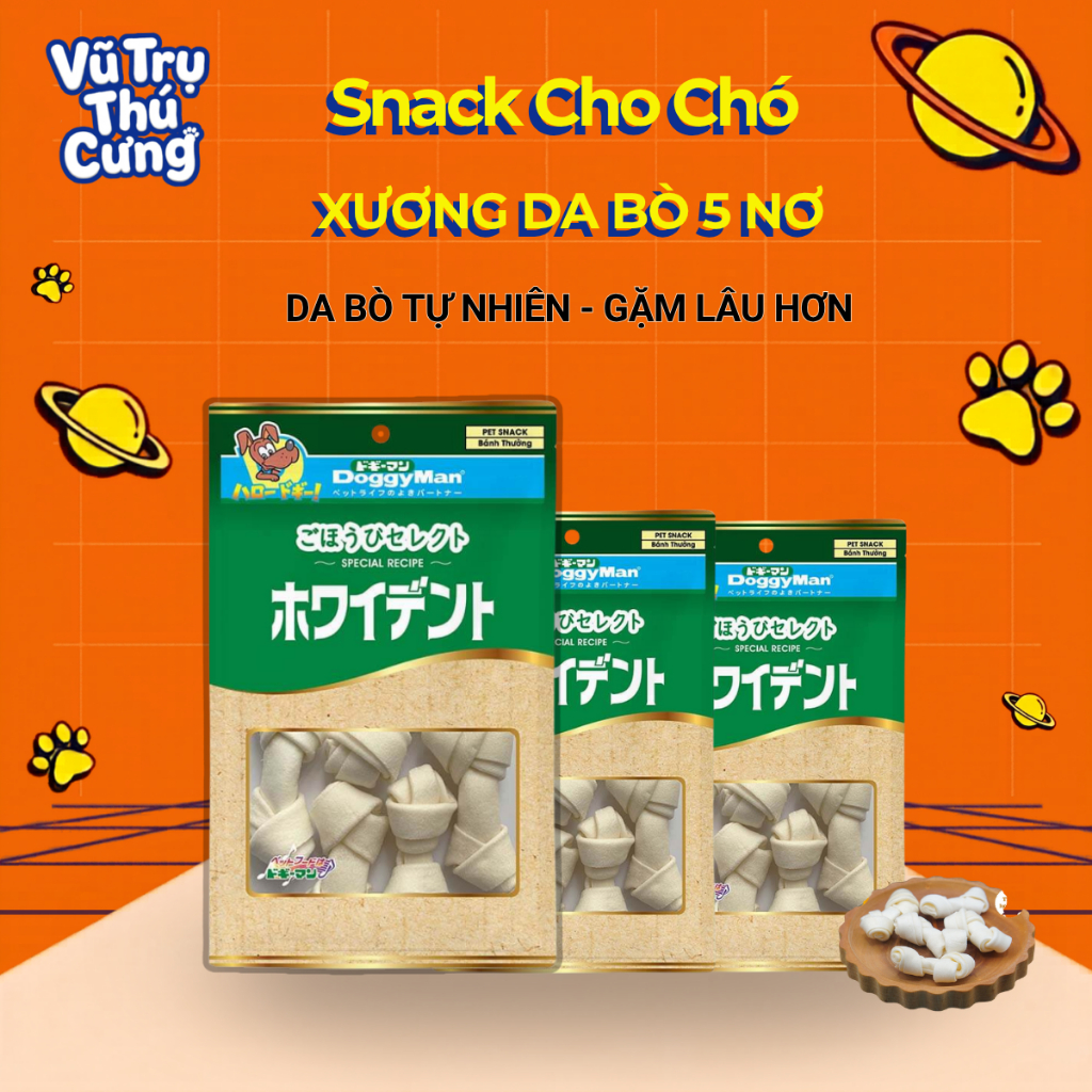 Xương Da Bò Tự Nhiên Cho Chó Bổ Sung Canxi DoggyMan ( 5 Nơ nhỏ )