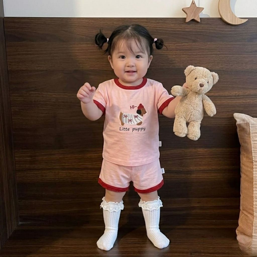 ( COMBO 1 - 2 - 3 ) BỘ QUẦN ÁO MẪU Litle Puppy TRẺ EM NHÍ SZ 7 - 22 kg QUẦN ÁO TRẺ EM MÀU HÈ 2026