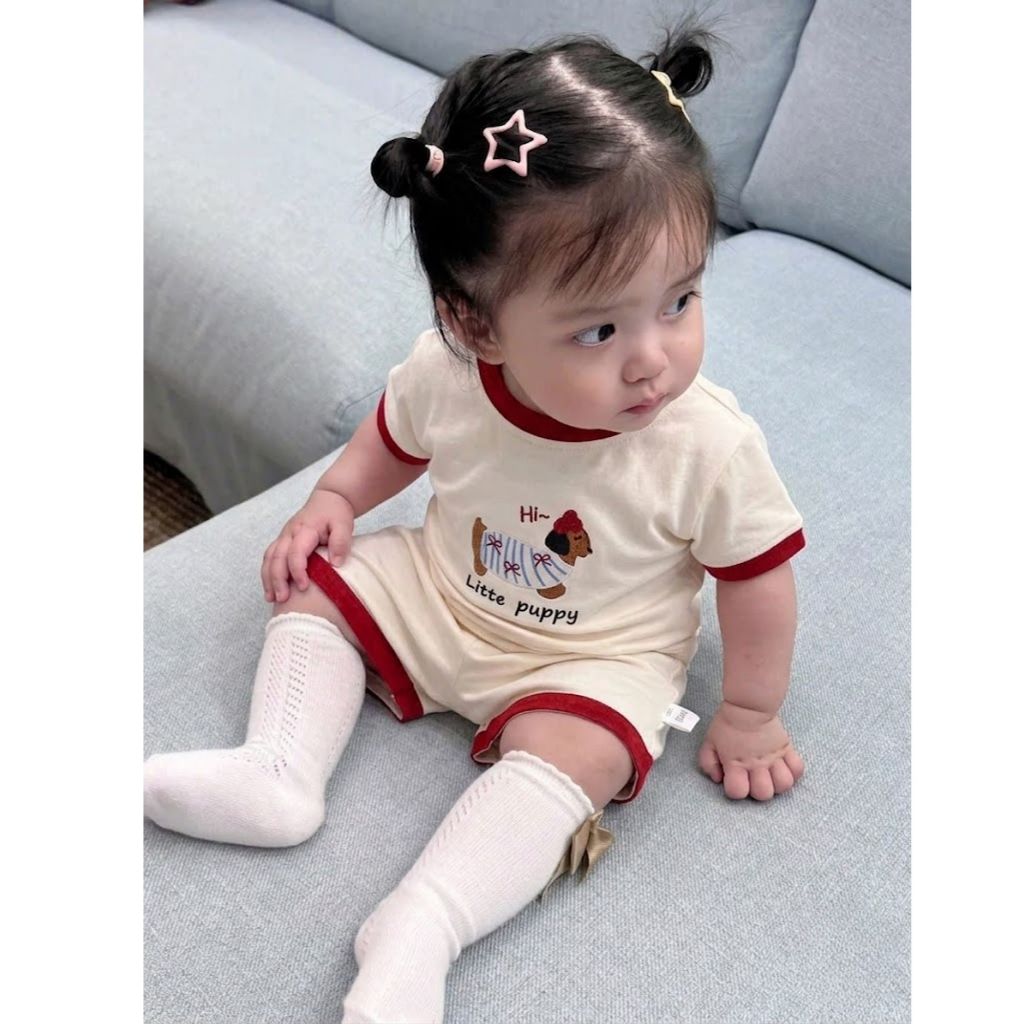 ( COMBO 1 - 2 - 3 ) BỘ QUẦN ÁO MẪU Litle Puppy TRẺ EM NHÍ SZ 7 - 22 kg QUẦN ÁO TRẺ EM MÀU HÈ 2026