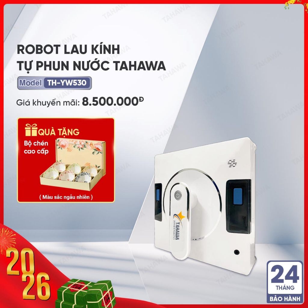 Robot lau kính cao cấp Tahawa Nhật Bản TH-YW530- Hệ thống phun nước 4 vòi đa hướng -Phiên Bản Nâng Cấp 2026