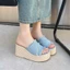 Dép Guốc Nữ Cao Gót Quai Vải Ngang Đế Cói Cao 5cm – Êm Chân, Không Đau Khi Đi Lâu H007 - NT SHOES