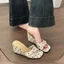 Dép Guốc Nữ Cao Gót Chấm Bi Mũi Vuông – Đi Tiệc, Đi Làm Thanh Lịch H009 - NT SHOES