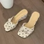 Dép Guốc Nữ Cao Gót Chấm Bi Mũi Vuông – Đi Tiệc, Đi Làm Thanh Lịch H009 - NT SHOES