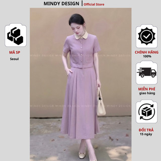 Seoul - Set váy nữ áo vest chân váy xòe xếp li - Thiết kế công sở cao cấp Mindy Design