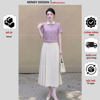 Seoul - Set váy nữ áo vest chân váy xòe xếp li - Thiết kế công sở cao cấp Mindy Design
