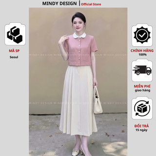 Seoul - Set váy nữ áo vest chân váy xòe xếp li - Thiết kế công sở cao cấp Mindy Design
