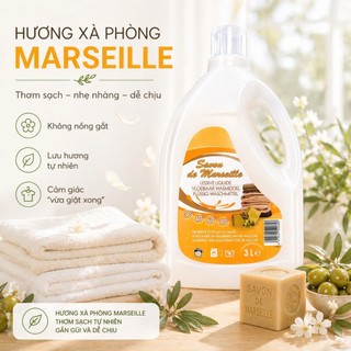 Nước giặt thiên nhiên Savon De Marseille 3L Bỉ – Dịu nhẹ da nhạy cảm, sạch sâu, thơm nhẹ chuẩn EU