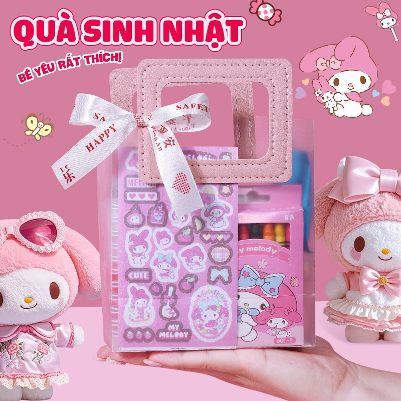 Hộp quà dễ thương văn phòng phẩm sổ mini sáp màu đồ dùng học tập tặng 1/6 sinh nhật tốt nghiệp
