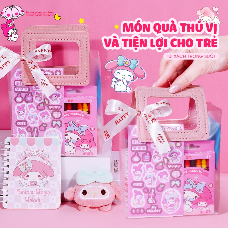 Hộp quà dễ thương văn phòng phẩm sổ mini sáp màu đồ dùng học tập tặng 1/6 sinh nhật tốt nghiệp