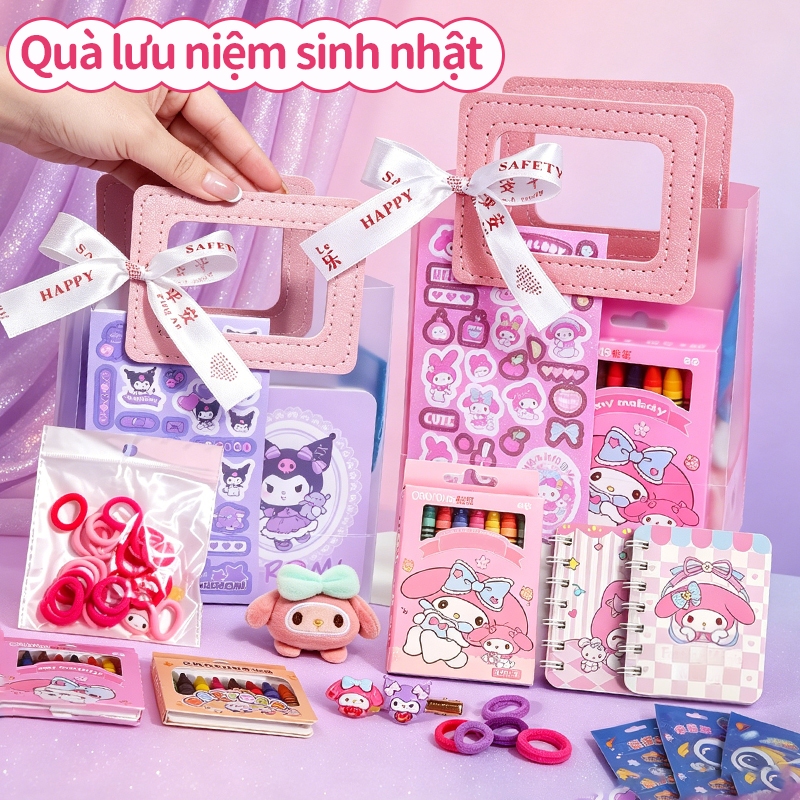 Hộp quà dễ thương văn phòng phẩm sổ mini sáp màu đồ dùng học tập tặng 1/6 sinh nhật tốt nghiệp