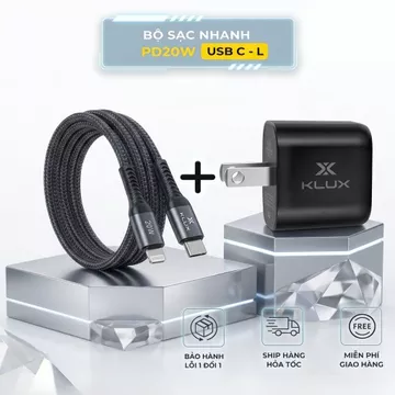Bộ Sạc Nhanh PD20W - Củ Sạc Nhanh 20W, Dây Sạc Nhanh Type C to L 20W, Dây Sạc Type C-C Tối Đa 60W Sạc Chính Hãng