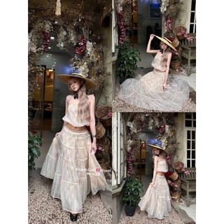 Siêu phẩm mùa hè set maxi tơ bồng bềnh quyến rũ chị em diện đi du lịch năng động thoải mái siêu xinh - Baotrang.clothes