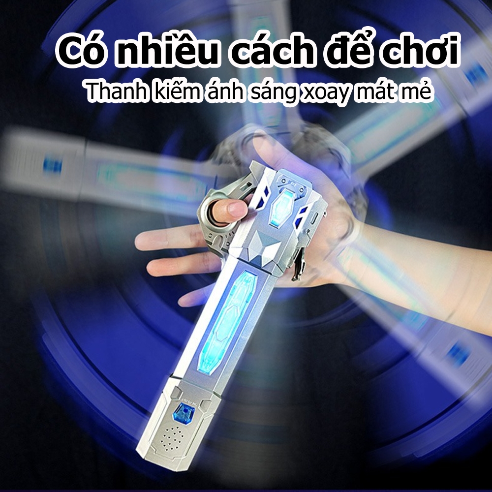 Laser Sword Star Wars có thể thu vào phát sáng Sword Hai lưỡi 7 màu Flash với âm thanh Đồ chơi trẻ em Có thể sạc lại