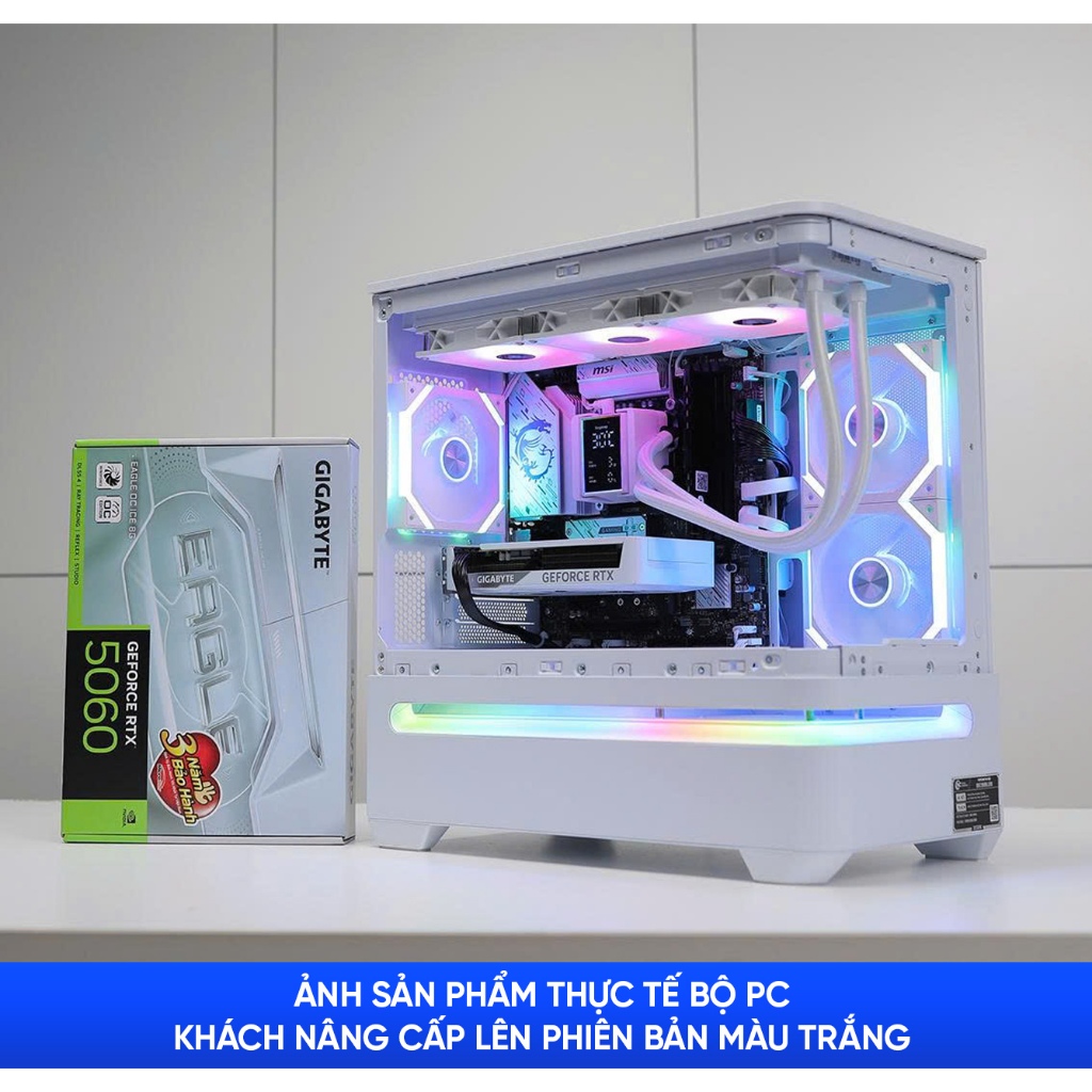 Bộ PC Gaming HELA Full LED (12400f | Ram 16Gb | SSD 256Gb | RTX 5060 8Gb) - Miễn phí nâng SSD 512Gb | BigBuy360 - bigbuy360.vn