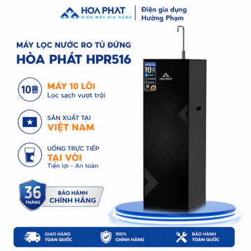 Máy lọc nước RO tủ đứng Hòa Phát HPR516 - Hệ thống 10 lõi - Bảo hành 3 năm