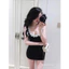 Đầm body quai kết hoa trắng