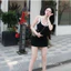Đầm body quai kết hoa trắng