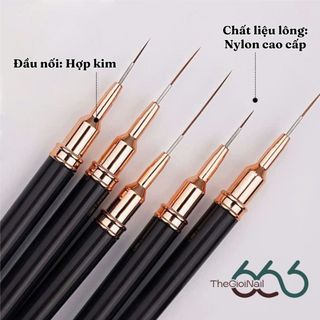 Cọ Vẽ Nail Nét Mảnh Cao Cấp (Bản Nâng Cấp) – Cọ Kẻ Line 15mm / 25mm Màu Đen & Tím, Vẽ Siêu Mảnh THEGIOINAIL666