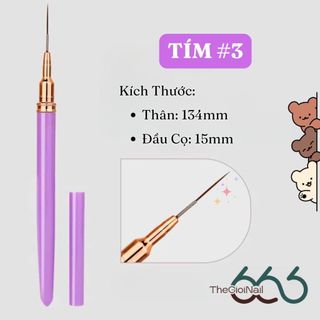 Cọ Vẽ Nail Nét Mảnh Cao Cấp (Bản Nâng Cấp) – Cọ Kẻ Line 15mm / 25mm Màu Đen & Tím, Vẽ Siêu Mảnh THEGIOINAIL666