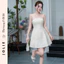 Váy Xòe Gấm Hoa Nổi Phối Choàng Voan Tơ Cao Cấp - JOLIE