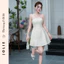 Váy Xòe Gấm Hoa Nổi Phối Choàng Voan Tơ Cao Cấp - JOLIE