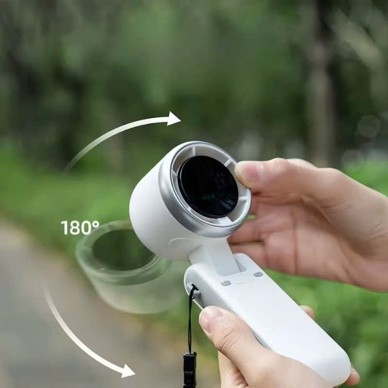Quạt Mini Cầm Tay Tích Điện 1800mAh Gió Mạnh 5 Cấp Độ Gấp Gọn 180° Để Bàn S-17 Turbo