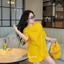 Áo thun nữ trơn GUMIN thiết kế áo form rộng thụng giấu quần sang chảnh, Áo pull nữ cổ tròn dày dặn cao cấp