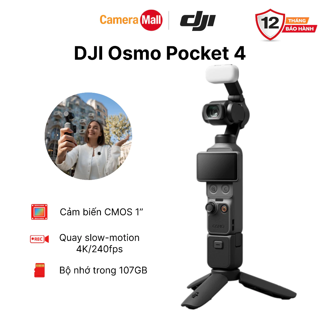 [CameraMall] [Hoả Tốc] DJI Osmo Pocket 4 Creator Combo - Camera 4K 240fps Gimbal Chống Rung Quay Vlog BH 12 Tháng