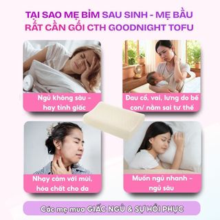 Gối cao su công thái học Vua Nệm Goodnight Tofu cho mẹ sau sinh, Gối cao su non cao cấp thoáng mát
